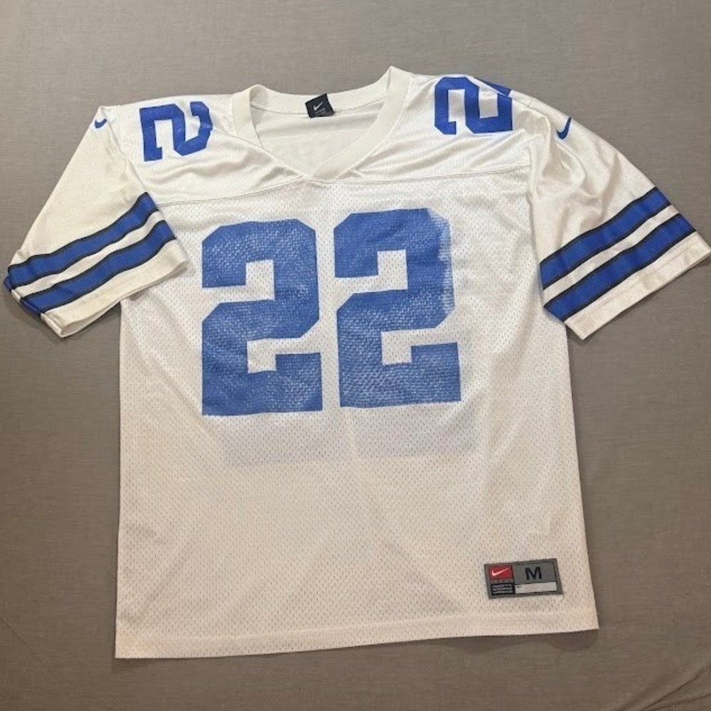 Dallas Cowboys Nike Team E. Smith Jersey Mens Size M White Screen Made in USA